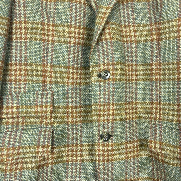 Vintage Men’s Green Plaid Blazer Sports Coat Two Button Union Made Mid-Century M - Picture 6 of 10